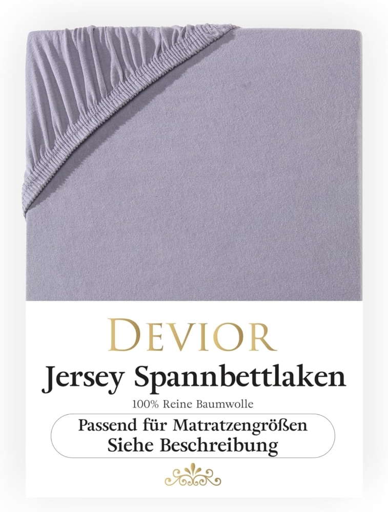 Devior Spannbettlaken 180x200 - 200x220 Boxspringbett und Wasserbett 100% Baumwolle, Jersey, Gummizug: Rundumgummizug, Bettlaken bis 32cm Matratzenhöhe Bezug 200x220 Bild 1
