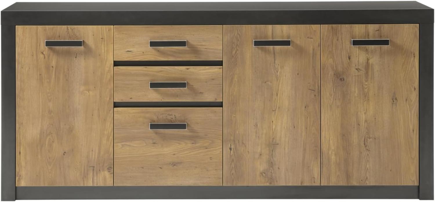 Sideboard Beveren in Kastanie und Fresco grau 198 x 88 cm Bild 1