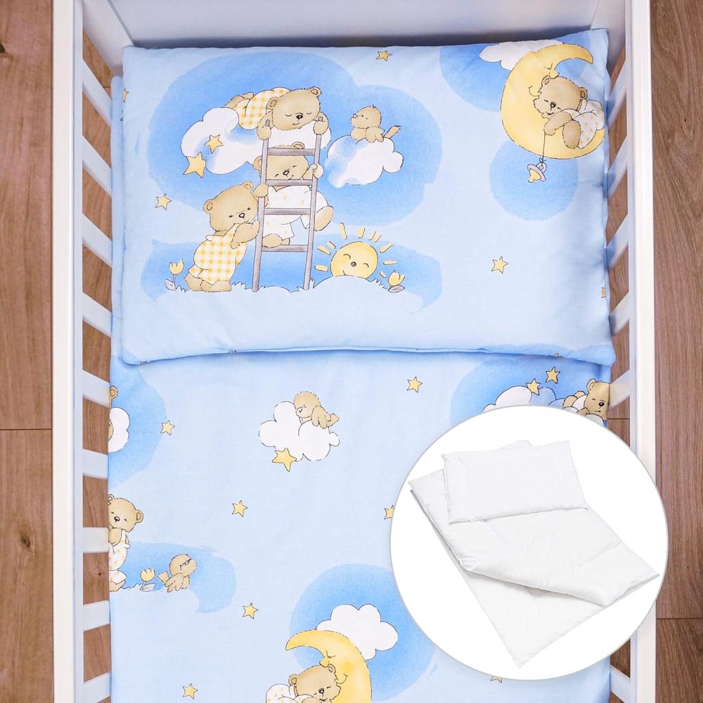 Baby Comfort 4-teiliges Bettwäsche für Kinder 120x90 cm Steppdecke und Kissen, Bettbezug und Kissenbezug - (Muster 4) Bild 1