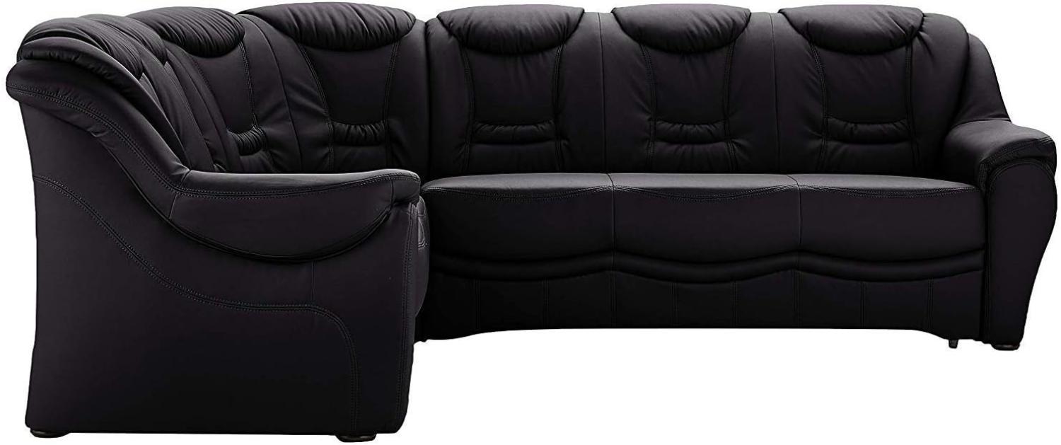 Cavadore Ecksofa Bensil mit Federkern / Polsterecke mit Bettfunktion / 265 x 94 x 215 / Lederoptik Schwarz Bild 1