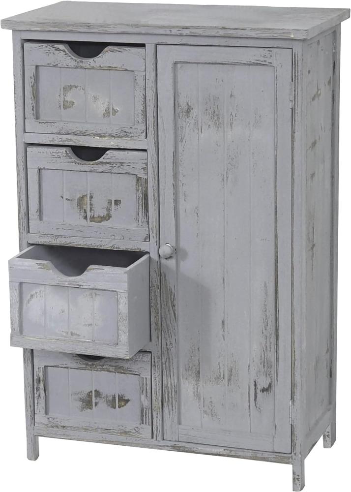 Kommode HWC-D12, Shabby-Look Vintage, 82x55x30cm ~ grau Bild 1