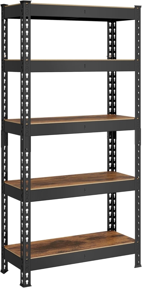 SONGMICS Schnelle Montage, Schwerlastregal, Standregal, Lagerregal, Küchenregal, Regal, 5 Ablagen, 30 x 75 x 150 cm, bis 875 kg belastbar, für Keller, Küche, Arbeitszimmer, vintagebraun GLRDE300B11 Bild 1