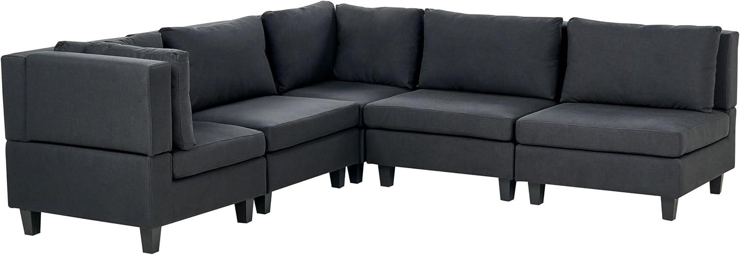 Beliani 'Unstad' Sofa, Schwarz, Stoff, 72 x 228 x 228 cm, ohne Ottomane, Rechts Bild 1