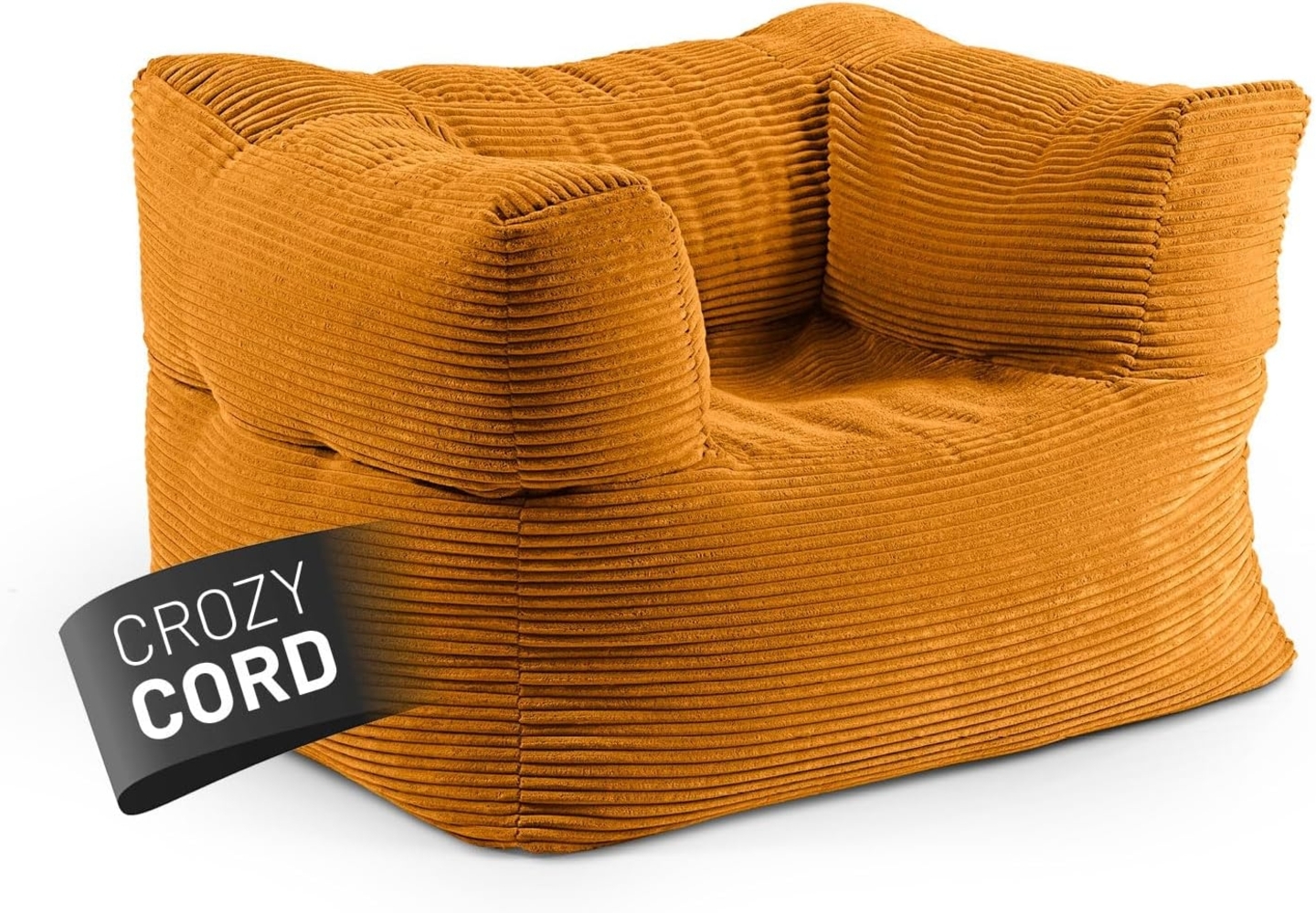 Lumaland Modular Sessel - Cord-Reihe | Indoor Sitzsack mit Softer Struktur, ideal Modulen | Bean Bag für Wohnzimmer & Co. - 96 x 72 x 70 cm Bild 1