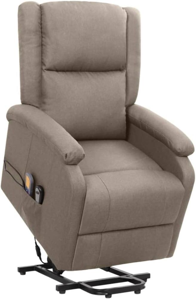 vidaXL Massagesessel mit Aufstehhilfe, taupe, Stoff Bild 1