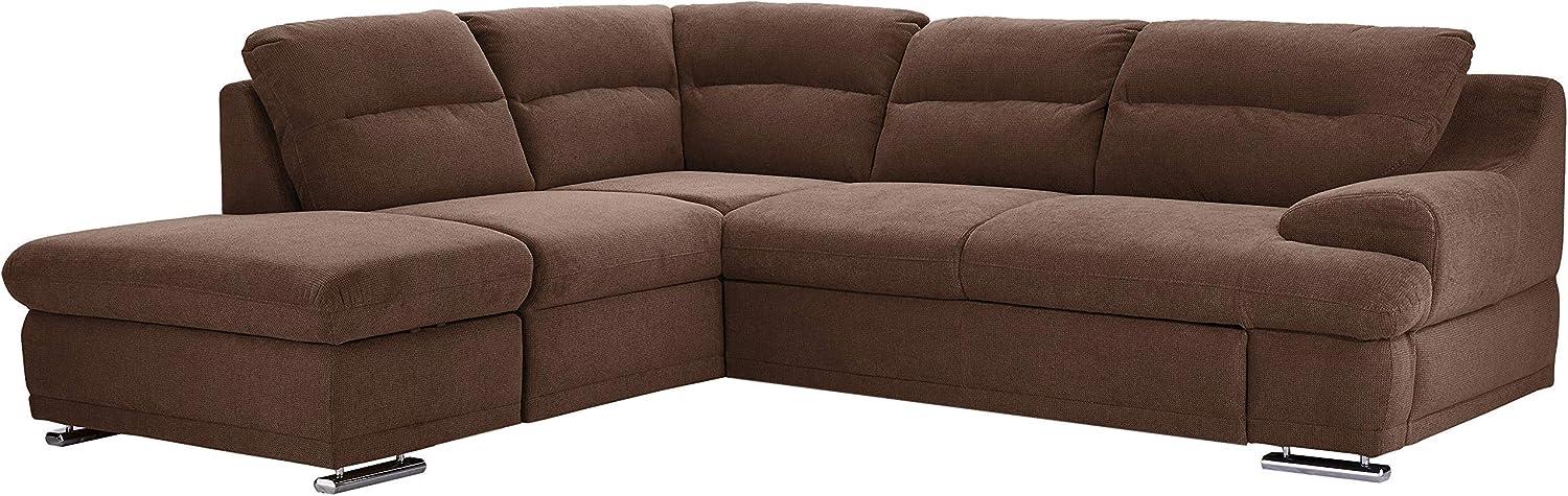 Mivano Ecksofa Coast / Große Sofagarnitur in L-Form mit Ottomane links, 264 x 88 x 217, Mikrofaser: hellbraun Bild 1