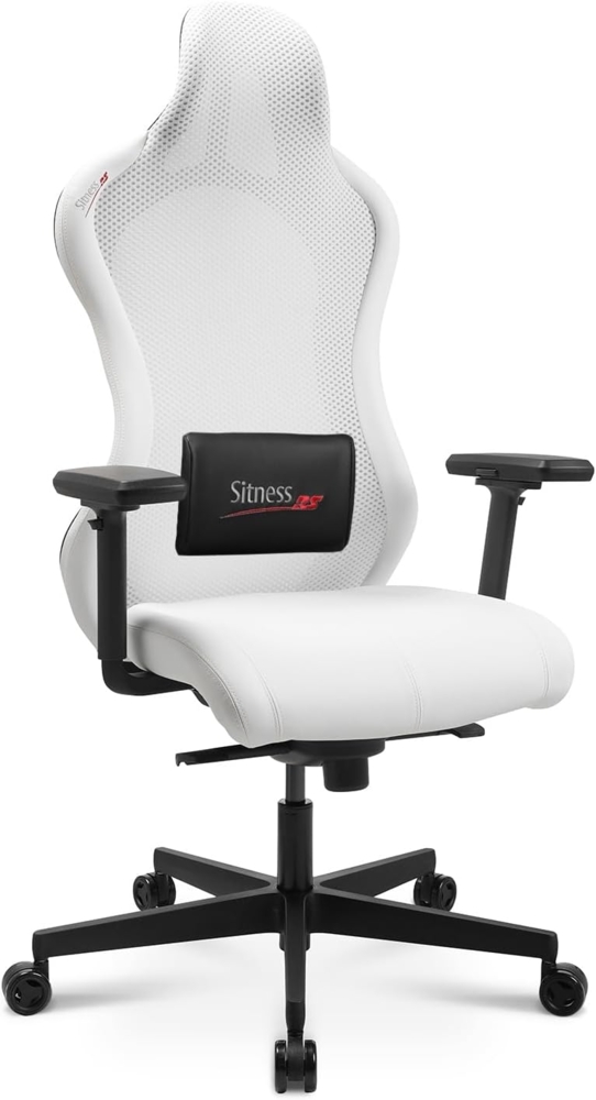 Topstar Bürostuhl Gamingstuhl Sitness RS Sport Plus Continental Kunstleder inkl. Armlehnen weiß/weiß mit Lordosenkissen Bild 1