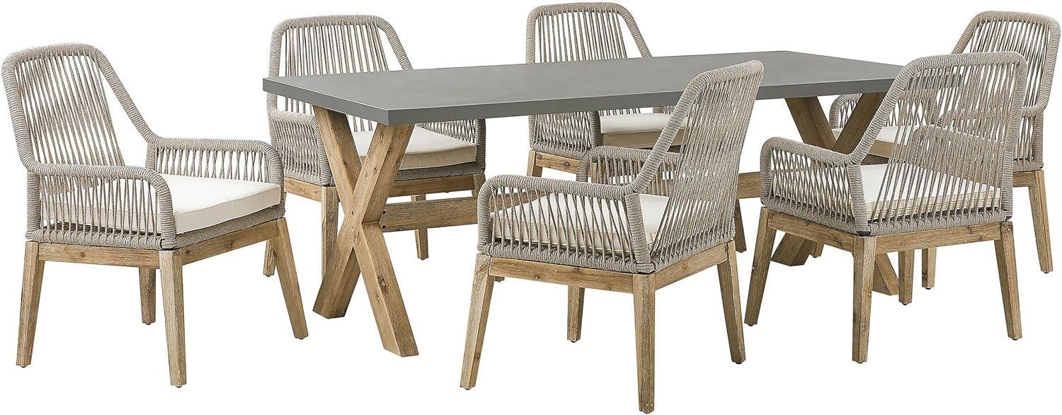 Gartentisch Set OLBIA Beton 200x100x75 cm Beige Bild 1