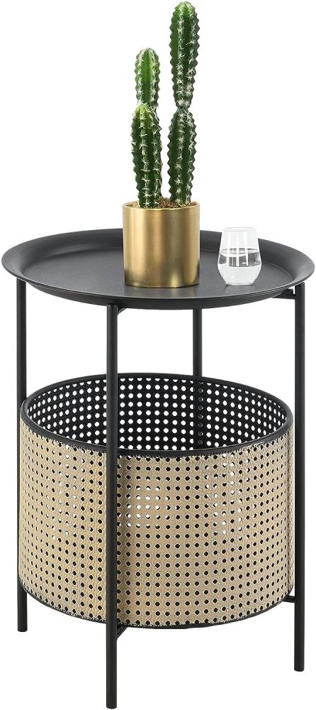 Beistelltisch Beaumont 50x40 cm Schwarz/Sandfarben en. casa Bild 1