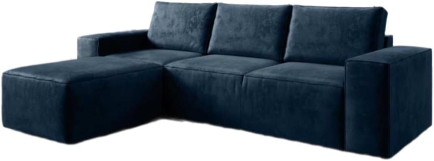 Designer Sofa Solaris mit Schlaffunktion und Stauraum Blau Links Bild 1