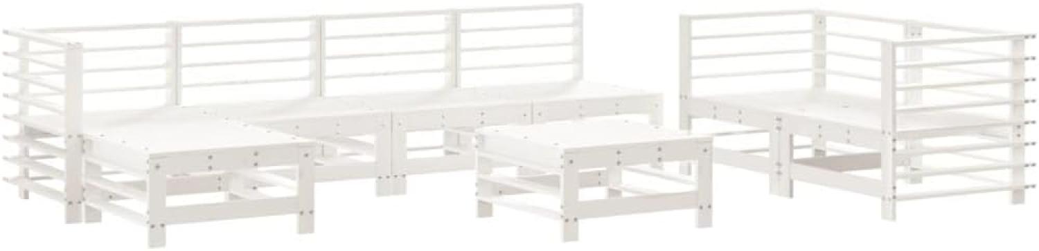 vidaXL 8-tlg. Garten-Lounge-Set Weiß Massivholz Kiefer 3186579 Bild 1