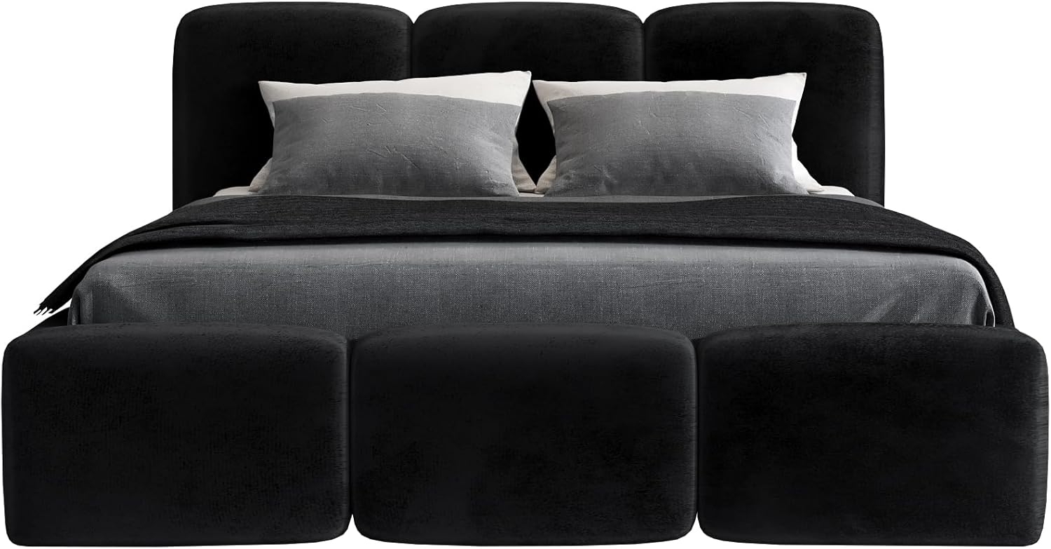 Polsterbett STAR 140x200 ohne Matratze mit Bettkasten und Lattenrost. Farbe: Schwarz 20 Bild 1