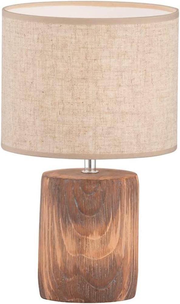 Fischer & Honsel 50586 Tischleuchte Malik Holz Sand E14 35cm Bild 1