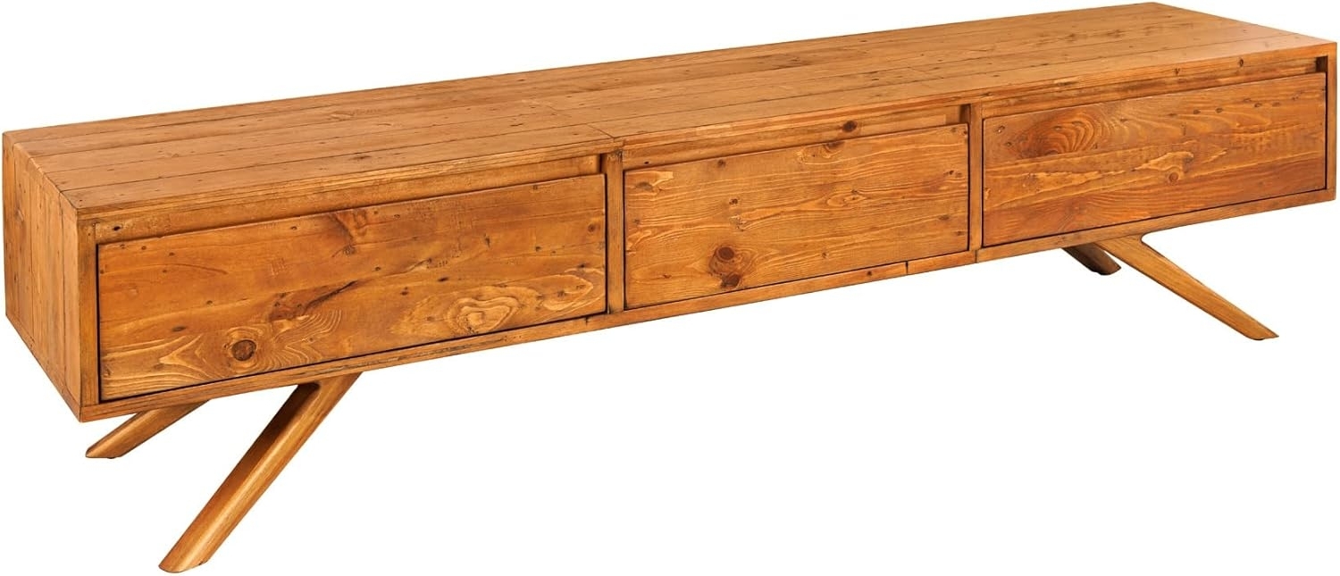 riess-ambiente Lowboard FINCA 180cm vintage braun · TV-Schrank aus recyceltem Pinienholz (Einzelartikel, 1 St), Massivholz · 3 Schubladen · stehend · Wohnzimmer · Landhausstil Bild 1