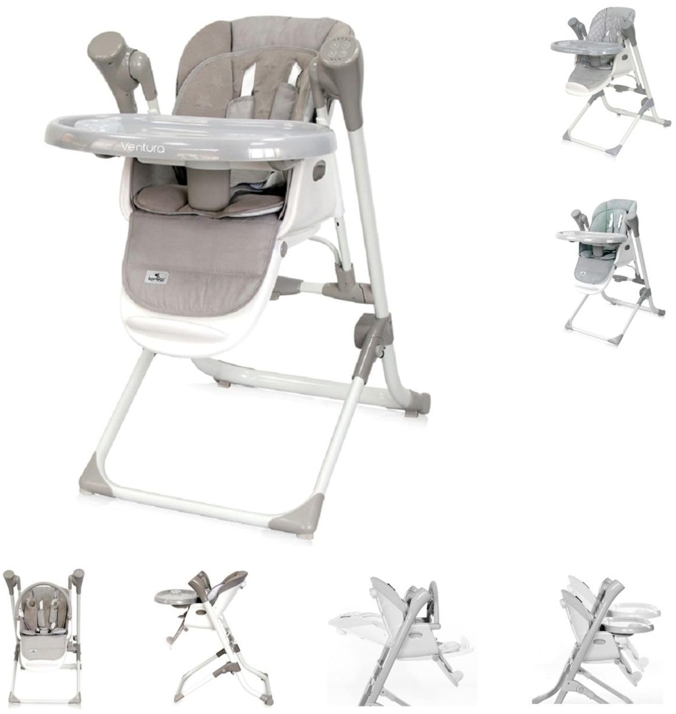 Lorelli Kinderhochstuhl, Babywippe Ventura 2 in 1 ab Geburt, Musik, verstellbar beige grau Bild 1