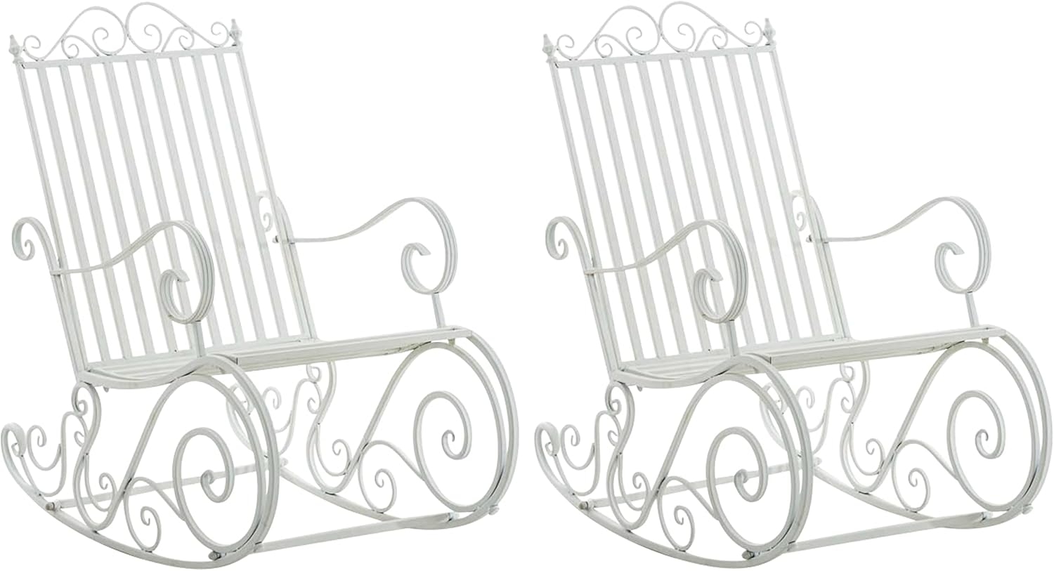 CLP 2er Set Schaukelstühle Smilla Schwingstühle mit hoher Rückenlehne,weiß Bild 1