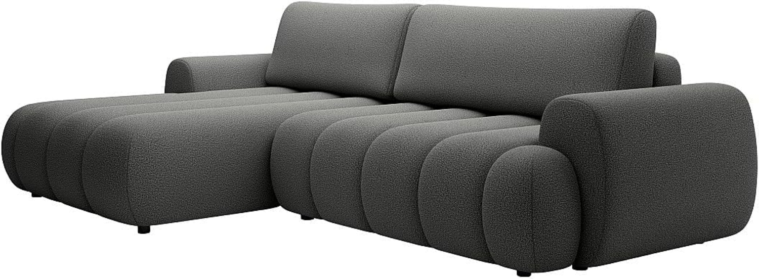 Vente-unique - Ecksofa mit Schlaffunktion - Ecke links - Stoff - Grau - FRIDORA Bild 1