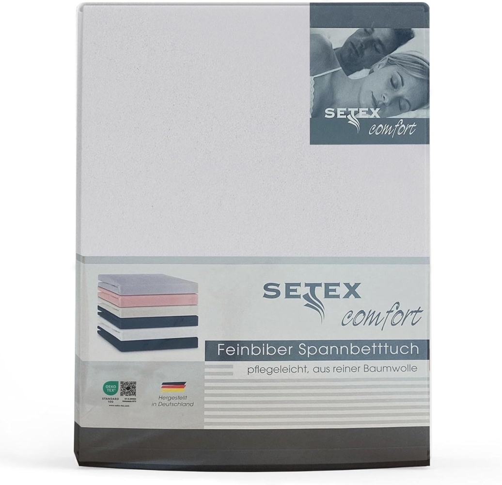 SETEX Spannbettlaken Feinbiber in Gr. 70x140, 90x200, 140x200 oder 180x200 cm, Feinbiber, Gummizug: rundum, (1 Stück), für Matratzen bis 23 cm Höhe, Winter, Bettlaken Bild 1