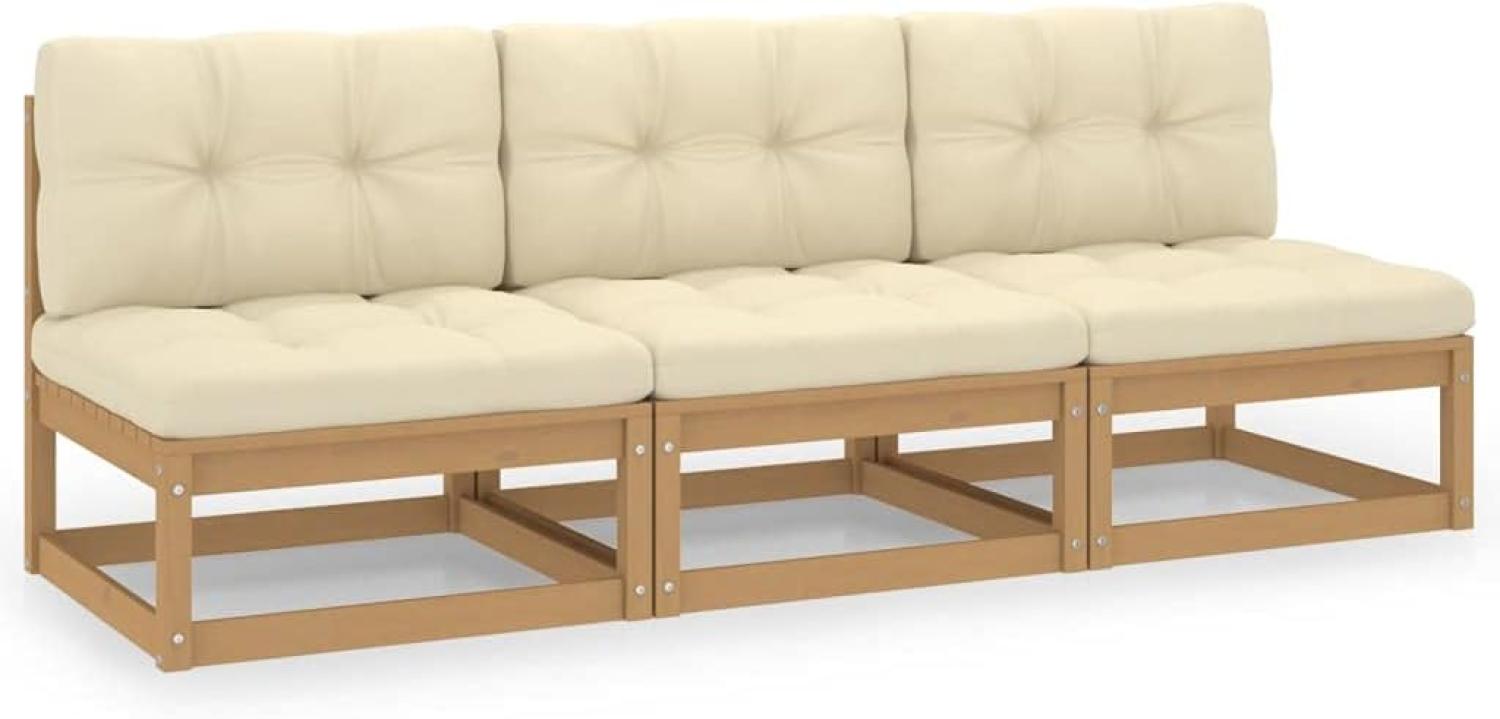 vidaXL 3-Sitzer-Sofa mit Kissen Kiefer Massivholz 3076352 Bild 1