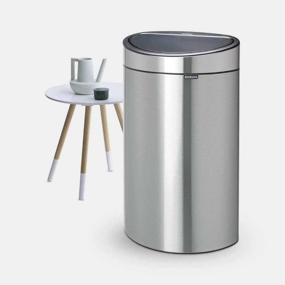 Brabantia Touch Bin, Mülleimer, Abfalleimer, Abfallbehälter, Matt Steel, 40 L, 114823 Bild 1