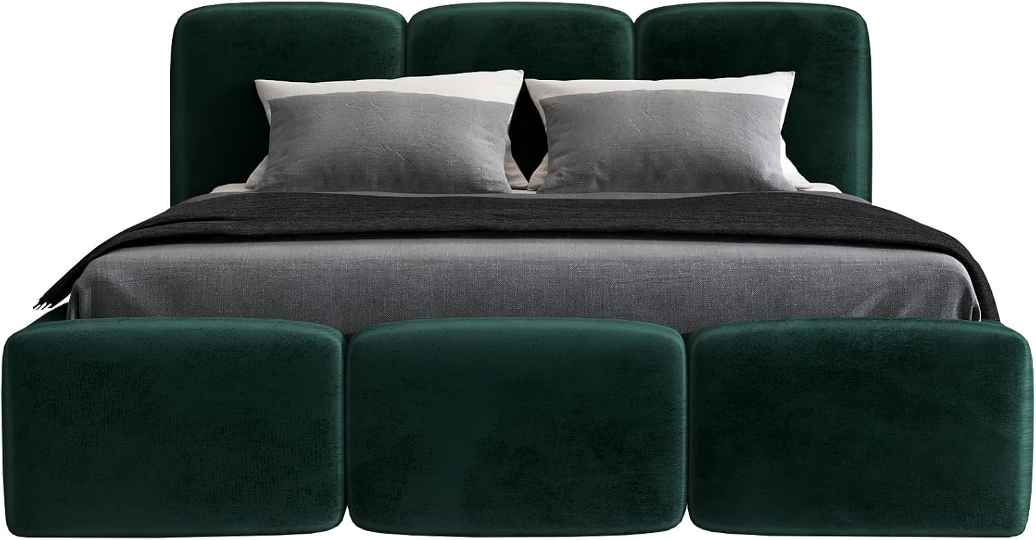 Polsterbett STAR 120x200 ohne Matratze mit Bettkasten und Lattenrost. Farbe: Dunkelgrun 10 Bild 1