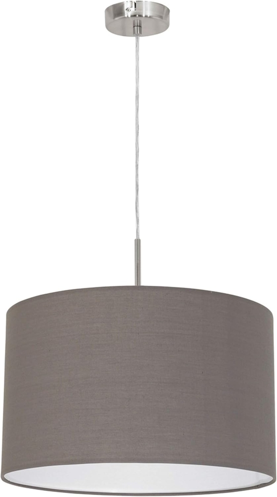 Eglo 31574 Pendelleuchte PASTERI Textil anthrazit-braun E27 max. 1X60W H:110cm Ø38cm dimmbar Bild 1