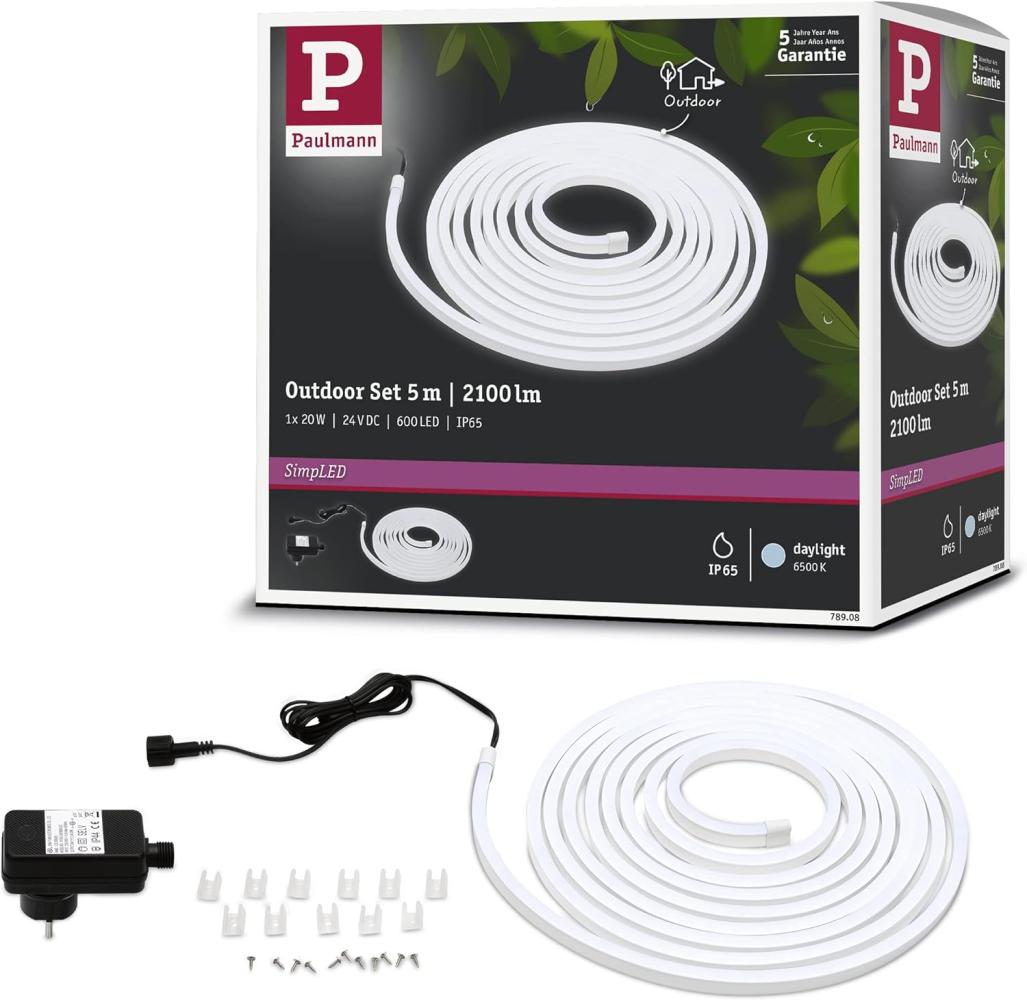 Paulmann No. 78908 SimpLED Outdoor Stripe Set 5m 12W Tageslichtweiß beschichtet IP65 Bild 1