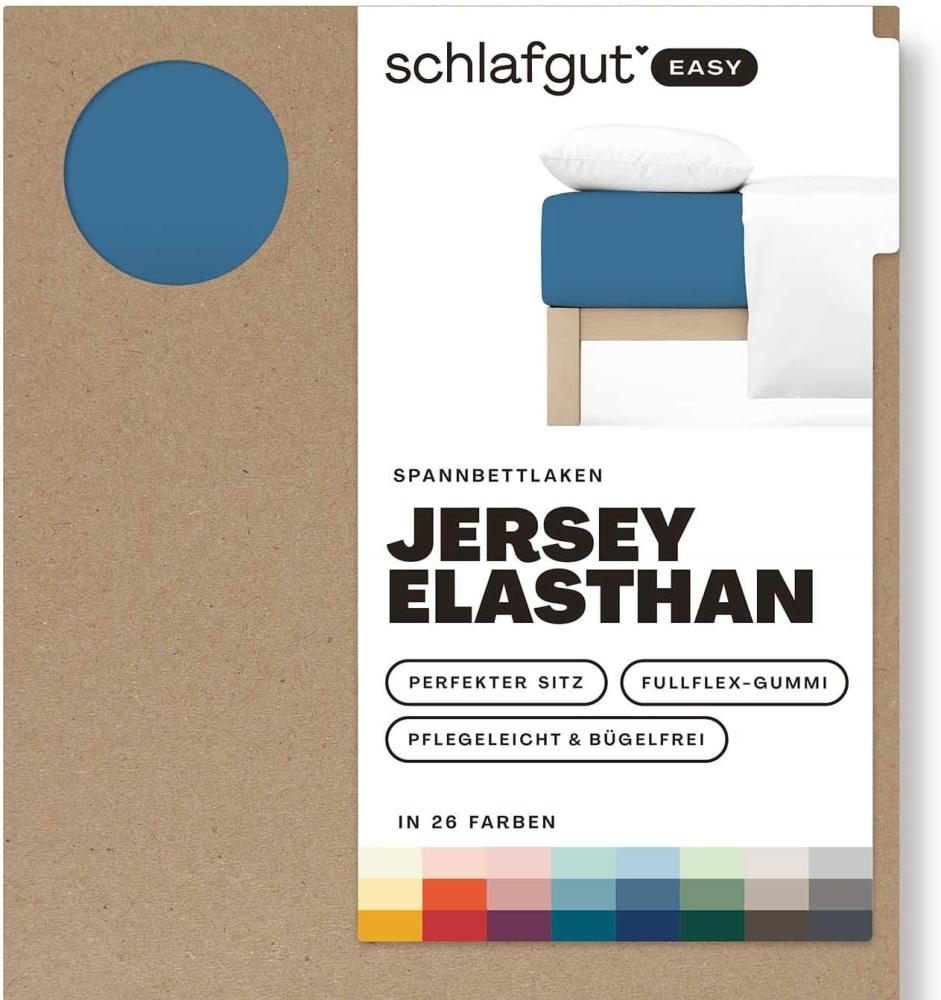 Schlafgut Spannbetttuch EASY Jersey Elasthan|90x190 - 100x220 cm| blue-mid Bild 1