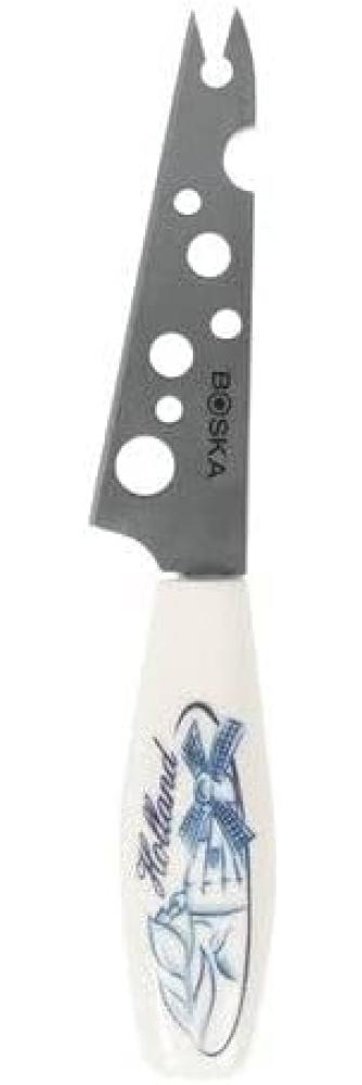 Boska Käsemesser Mini Delfter Blau, für Halbweichen Käse, Käseschneider, Keramik, Edelstahl, Silber, 15 cm, 307077 Bild 1