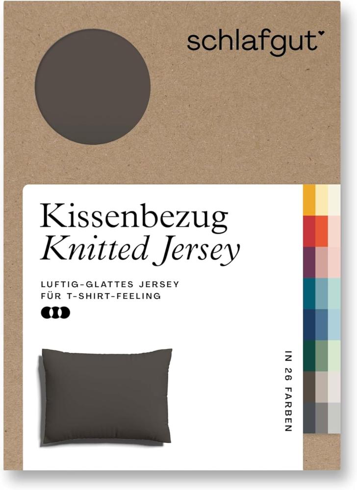 Schlafgut Knitted Jersey Bettwäsche | Kissenbezug einzeln 70x90 cm | sand-deep Bild 1