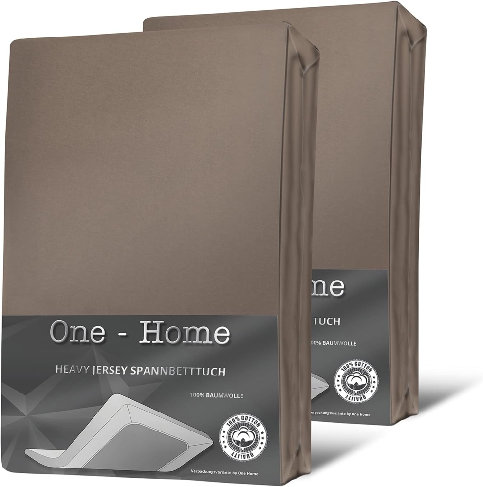 One Home Spannbettlaken Heavy, Jersey, Gummizug: rundum, (2 Stück), Double Pack, erhöhtes Flächengewicht Bild 1