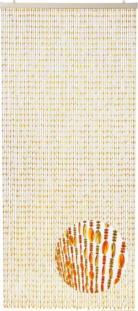 Kobolo Türvorhang Dekovorhang ORANGE Kunststoff orange und gelb, Ösen (1 St) Bild 1