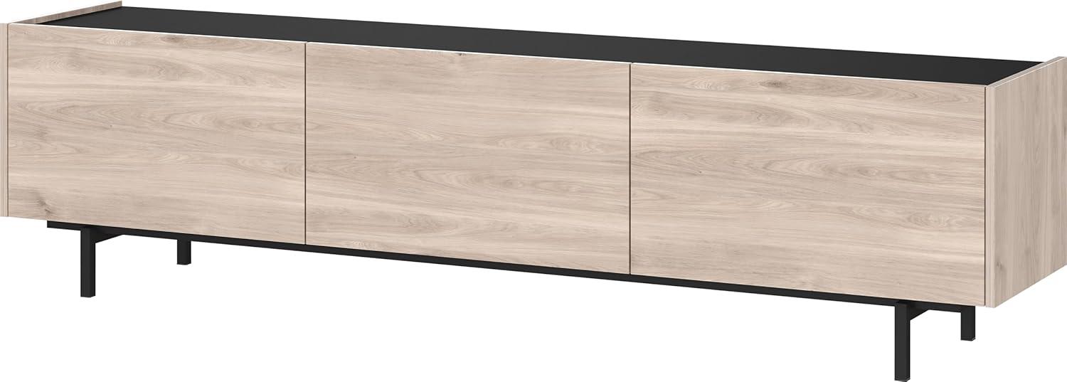 Germania Lowboard 1113-627 GW-Cantoria, in Eiche/Schwarz, mit DREI Klappen, 184 x 48 x 40 cm (BxHxT) Bild 1