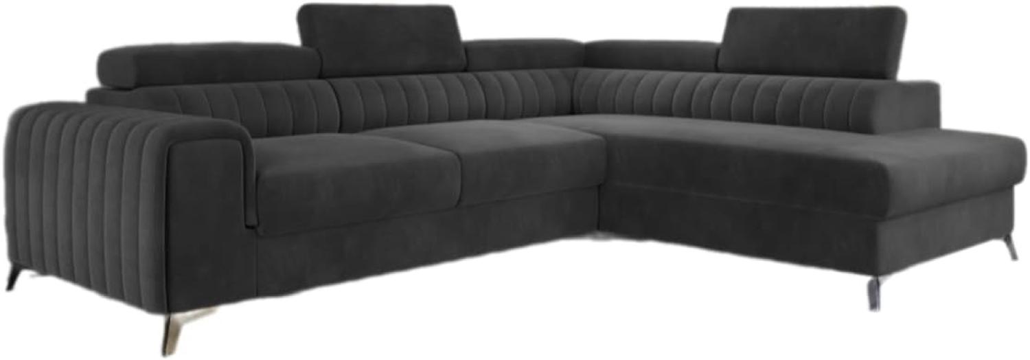 Designer Sofa Tirenni mit Schlaf- und Klappfunktion Anthrazit Rechts Bild 1