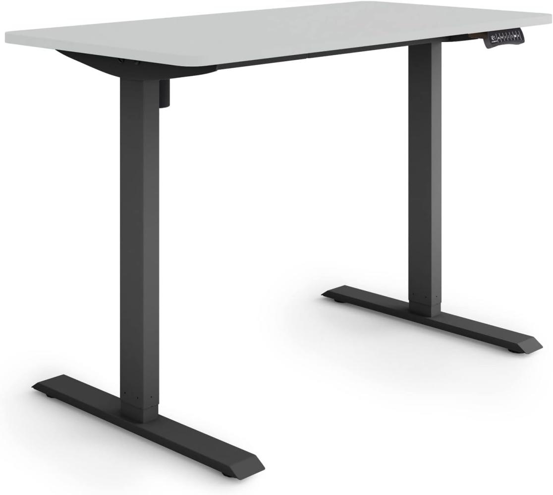 ESMART Germany ETX-121BG 120x60cm Hellgrau Ergonomischer Steh-Sitz-Schreibtisch Stufenlos elektrisch höhenverstellbar 73,5-123,5cm 3X Memory Aktivitätserinnerung Soft-Start/Stopp Schnelle Montage Bild 1