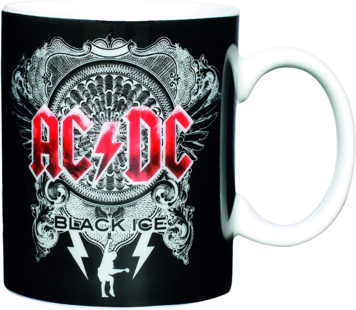 AC DC Kaffeetasse Black Ice, Porzellan, schwarz, 8 cm Bild 1