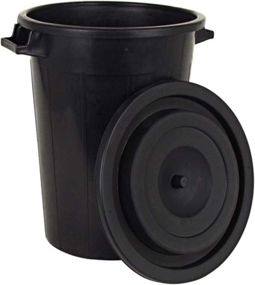 Universaltonne 100L schwarz +Deckel Regentonne Abfallbehälter Müllbehälter Tonne Bild 1