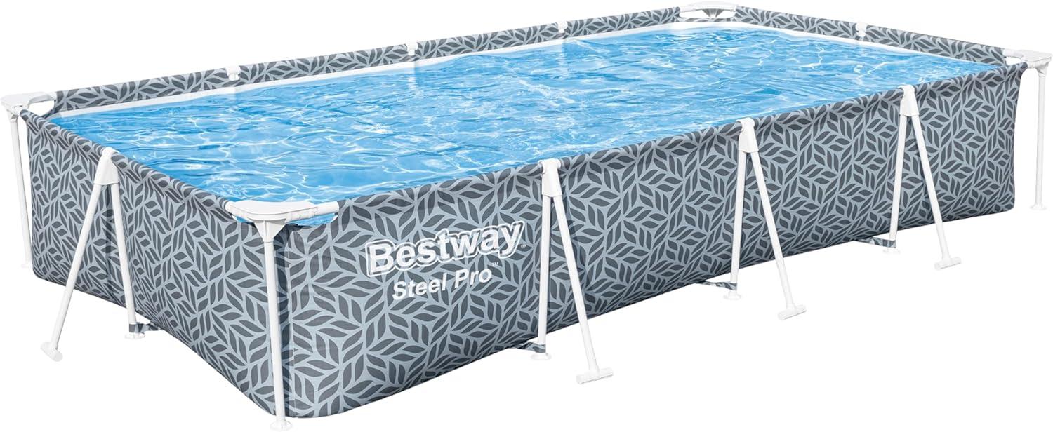 Steel Pro™ Frame Pool ohne Pumpe 366 x 201 x 66 cm, Blattform-Design, eckig Bild 1