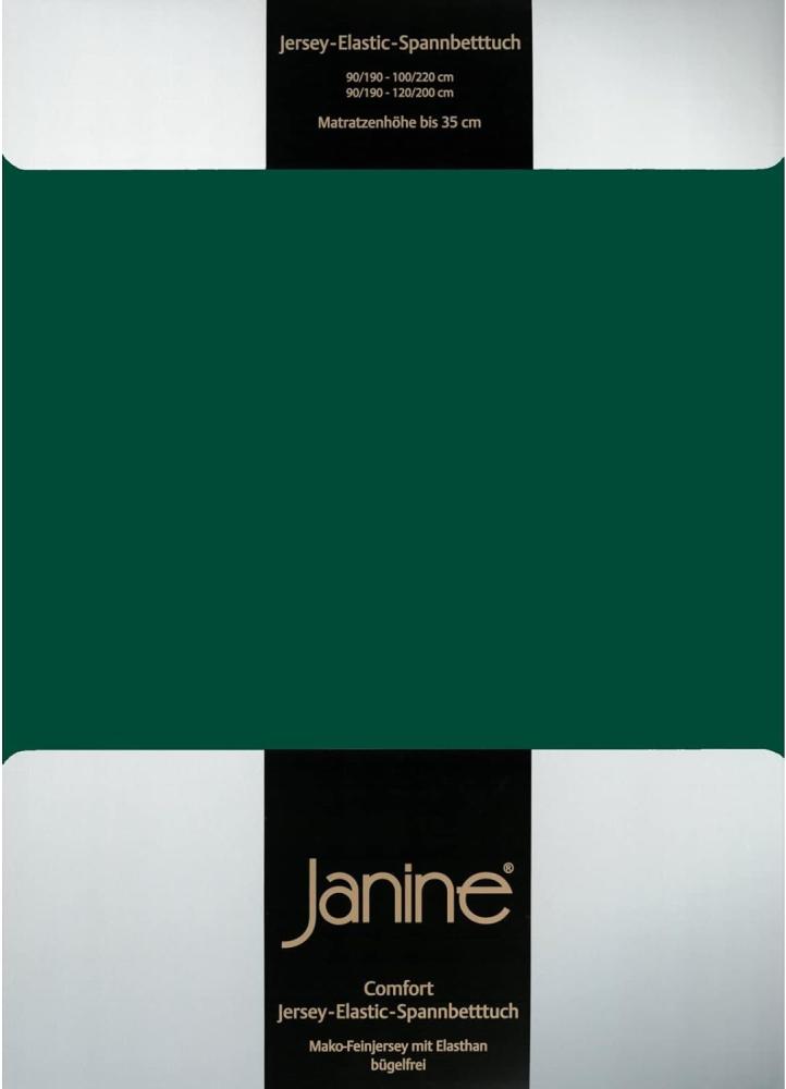 Janine Jersey Elastic Spannbetttuch|140x200 cm - 160x220 cm| waldgrün Bild 1