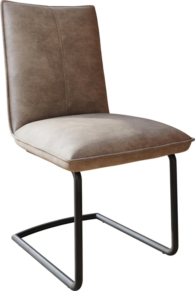 Freischwinger Lelio-Flex Mikrofaser Taupe Vintage Freischwinger rund Schwarz Taschenfederkern Bild 1