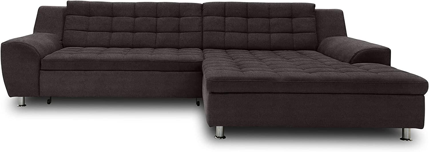 DOMO Collection Merida Ecksofa, Sofa mit Schlaffunktion in L-Form, Eckcouch, Polstergarnitur in espresso Bild 1