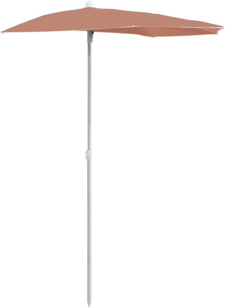 vidaXL Halb-Sonnenschirm mit Mast 180x90 cm Terrakottarot 315564 Bild 1