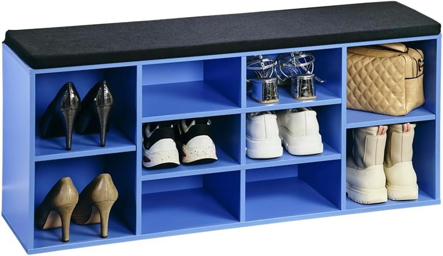 KESPER Schuhschrank / Sitzbank 15980-13 in blau mit Sitzkissen / Flurregal Bild 1