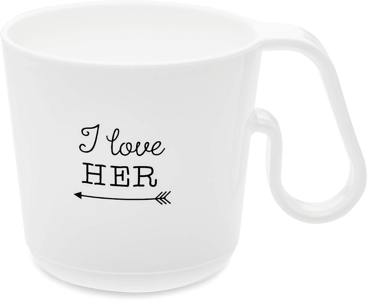 Koziol Henkeltasse Maxx I Love Her, Tasse, Becher, Henkelbecher, Thermoplastischer Kunststoff, Cotton White, 3477525 Bild 1