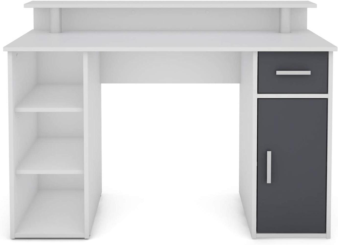 Homexperts Schreibtisch, Weiß-Anthrazit, 120 x 88 x 55 (BxHxT) Bild 1