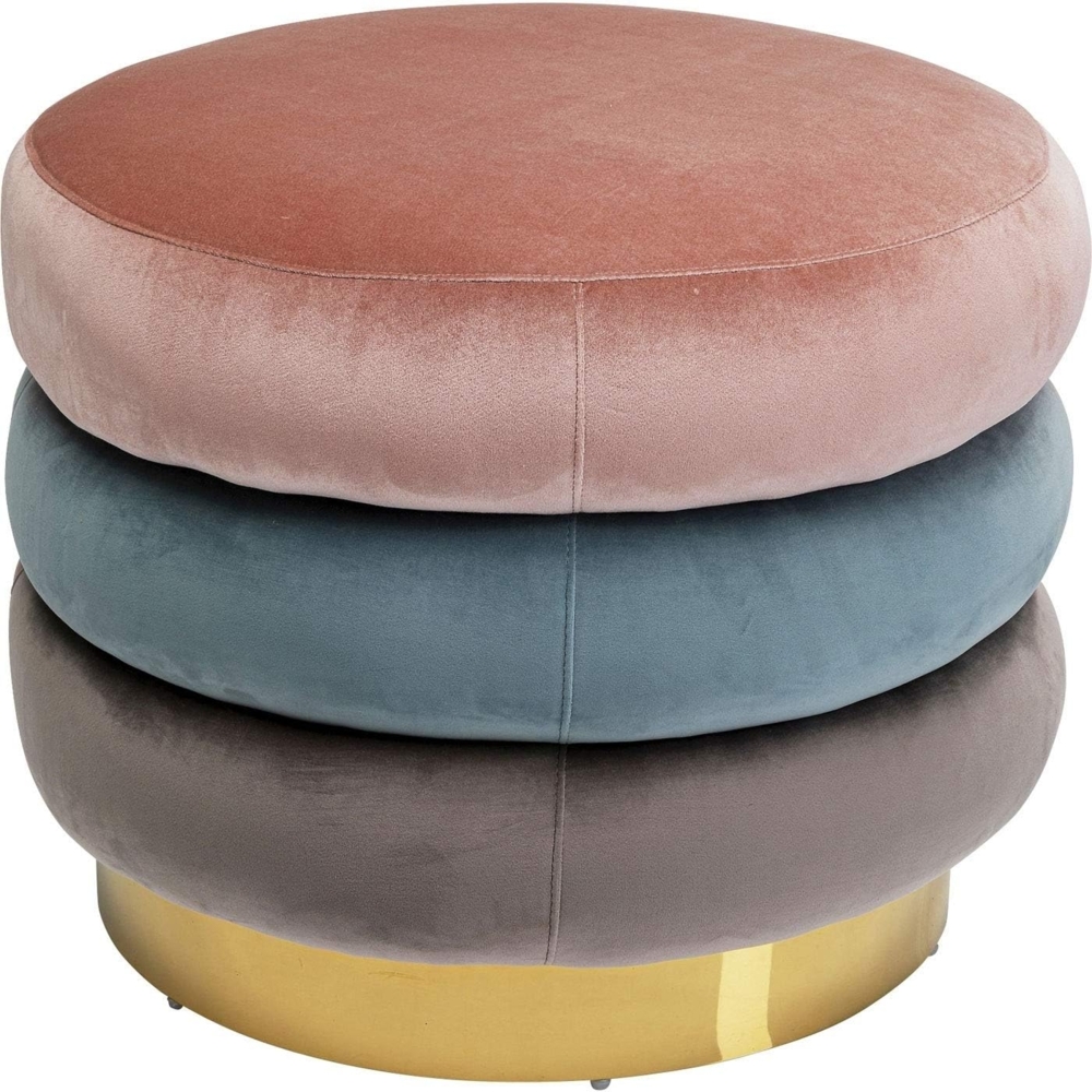 Kare Design Hocker Sandwich Triple, Rosa/Hellblau/Grau, 44 x 63 x 63 cm Bild 1