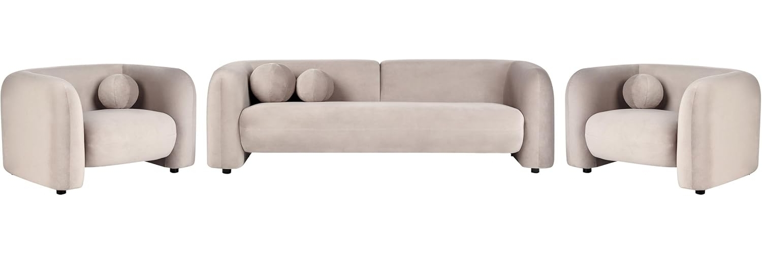 5-Sitzer Sofa Set Samtstoff taupe LEIREN Bild 1