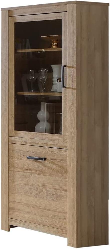 Vitrine Hauke 3 Alteiche 77x186x43 cm Glasvitrine Vitrinenschrank Bild 1