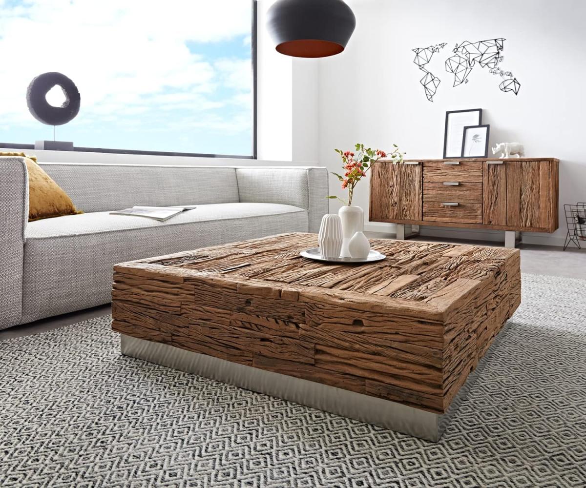 Couchtisch Reclaimed Massivholz 110x110 cm Wohnzimmertisch Bild 1