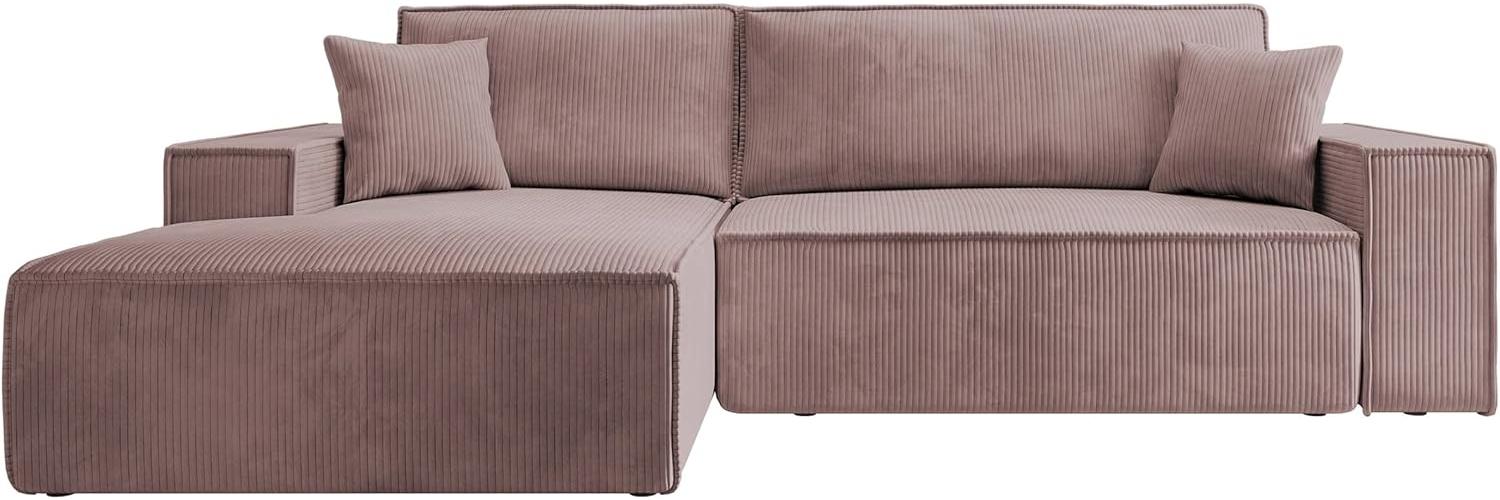 Selsey Sofa Ecksofa Eckcouch Schlafsofa Couch Mit Stauraum Schlaffunktion Pflegeleicht Polyurethanschaum L Form Links Farese Rosa Cordoptik Bild 1